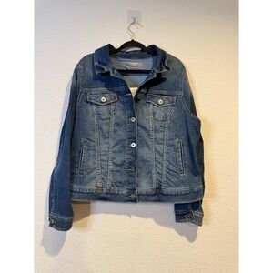 Torrid Feel The Fit Dark Wash Stretch Denim Trucker Jacket 2 Indigo 2X NEW